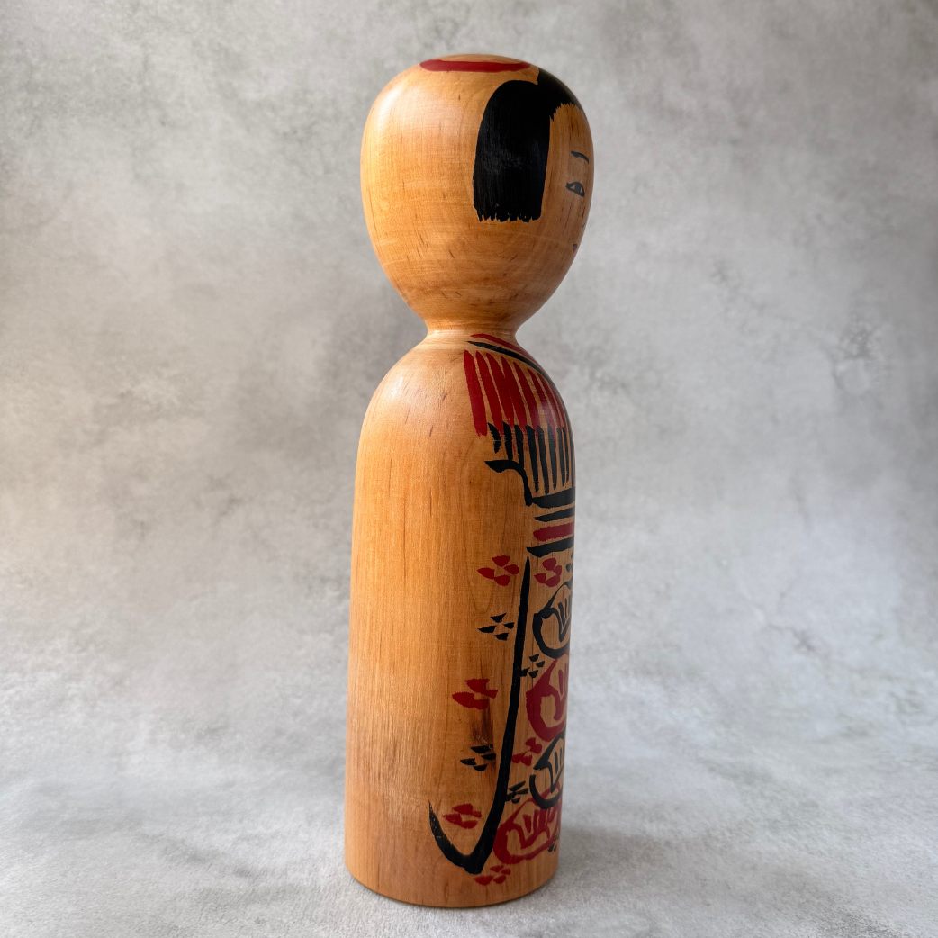 Vintage Japanese Kokeshi Doll by Kyutaro Ogura (1906–1998) | Late Work (Age 83) | 29cm Large | Kijiyama Tradition | Signed | Showa Era Folk Art