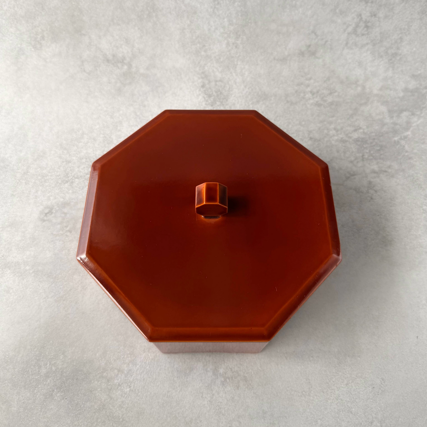 Octagonal Japanese Lacquer Box with Lid | Vintage Urushi Box | 17cm Traditional Tableware