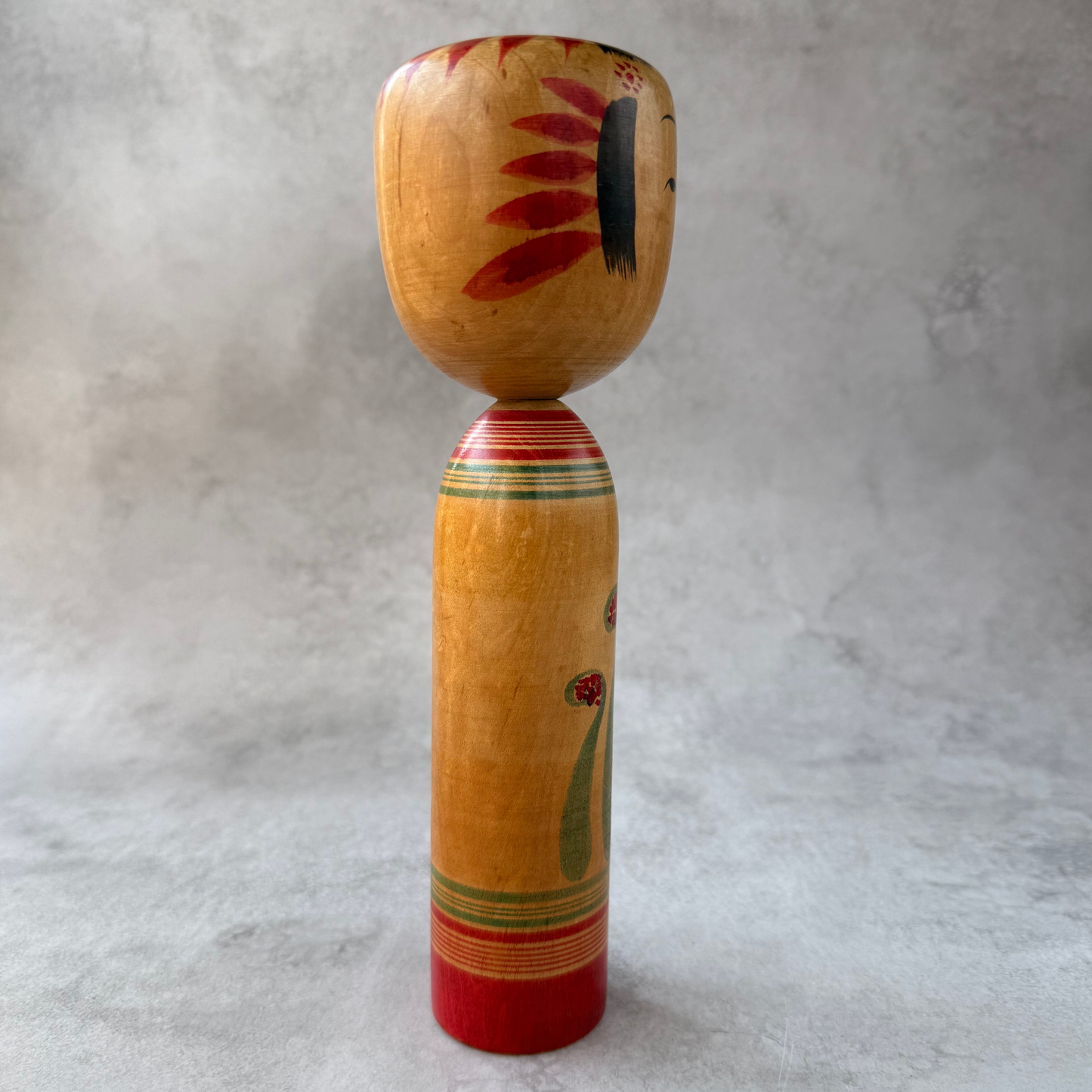 Vintage Zao Takayu Kokeshi Doll by Shizuo Ariji - 10" Hand-Painted Folk Art(1970s) - Rare Japanese Folk Art 10"