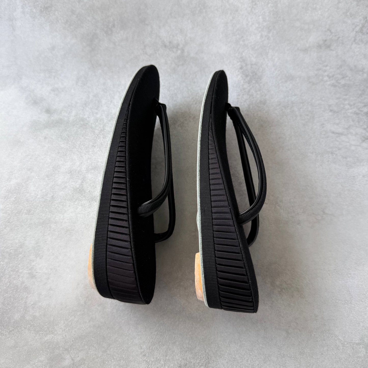 Vintage Japanese Black Zori Sandals (Size 6 US Women)｜Elegant Formal Footwear from the 1960s